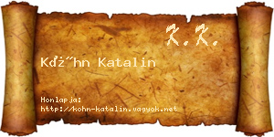 Kóhn Katalin névjegykártya